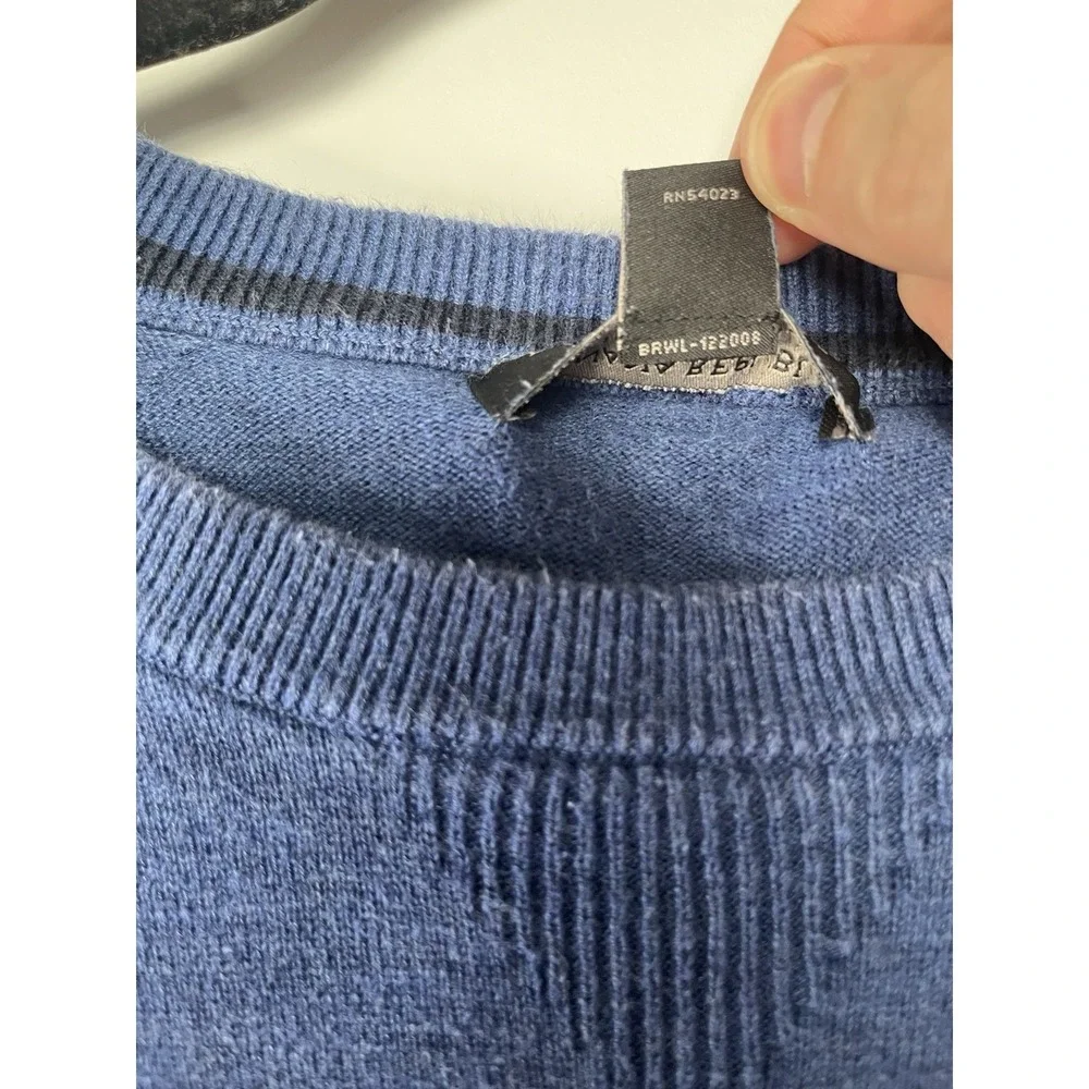 Banana Republic Long Sleeve Crewneck‎ 100% Cotton Slub Sweater Blue Men's Medium